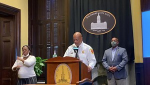 Earlier today, Chief Niles R. Ford gave an update to Sunday night’s 3rd-Alarm fire: 1 adult & the 2 children were released from the hospital. The 2 remaining victims remain in serious condition. We hope for a speedy recovery as the investigation continues. | Baltimore City Fire Department