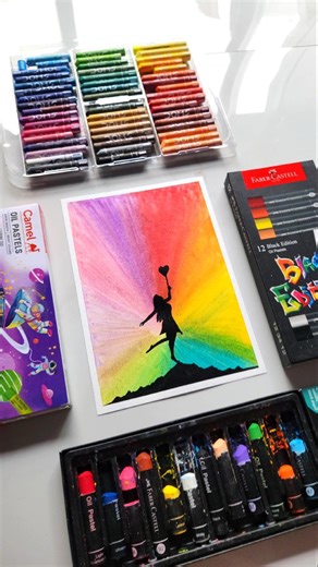 How to make drawing with oil pastels