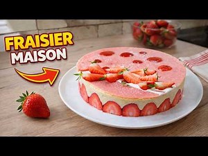 Homemade traditional strawberry cake 🍓 | Mousseline cream and pink marzipan