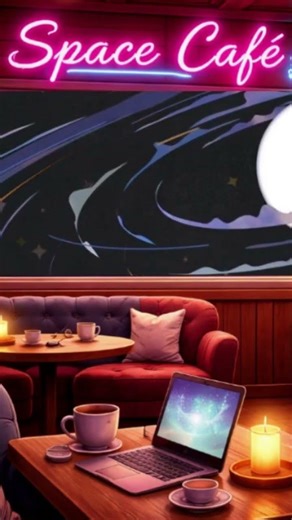 Cozy Space Café Ambience ☕ Relaxing Sci-Fi Coffee Shop for Study & Sleep #ambience #space #café