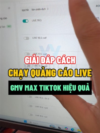Hướng dẫn chạy quảng cáo live gmv max tiktok hiệu quả #damvantuan #banhangtiktokshop #quangcaotiktok
