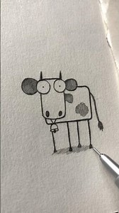 How to Draw a Cartoon Cow 🐄 Quick & Simple Guide! #drawing #art #sketch