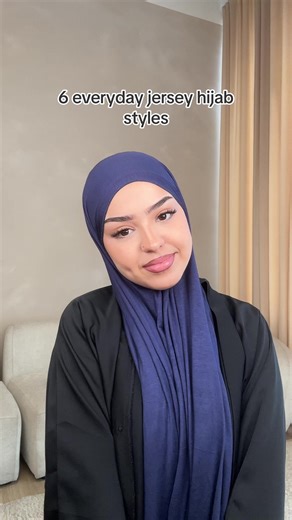 Jersey Hijab Style Tutorial in Midnight Blue | Modest Fashion Ideas