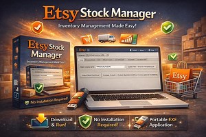 Stock Manager | Inventory Management Software for Etsy Sellers | Excel Import, Sales & Refund Tracking, Portable EXE - Etsy Canada