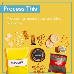 From bars to veggies to yogurt, and pretty much everything in between, processing means there’s a snack for everyone. Learn more here- https://bit.ly/33nDJST | Food Insight | Facebook