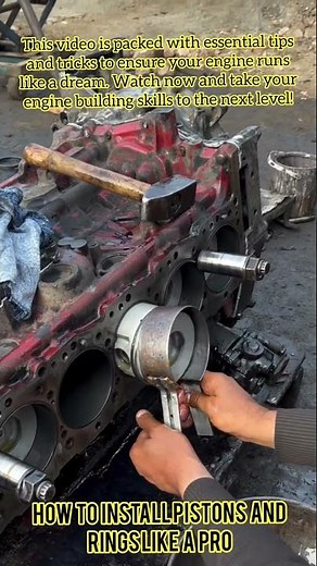 How to Install Pistons and Rings Like a Pro #shorts #mechanic #tips #tricks #automotive