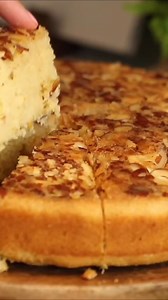 Golden, buttery, and citrusy 🍊✨ This syrup-soaked semolina cake is pure Greek dessert bliss. What’s inside: • Fine semolina all-purpose flour • Orange zest juice • Olive oil • Vanilla extract • Honey syrup • Sliced almonds (baked into the base!) How to make it: – Whip eggs sugar till pale – Mix in oil vanilla – Fold in dry ingredients zest – Pour over almond-lined pan – Bake soak with orange-honey syrup Sweet, airy, perfectly moist, and never too syrupy 💛 Best served with whipped cream or ice 