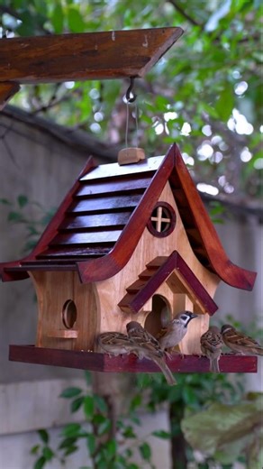 Scrap Wood Bird Feeder DIY Tutorial #diy #crafts #birdlovers #shorts