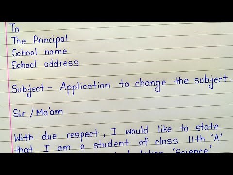 Application to principal for subject change in english