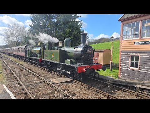 GWR 14xx Class 1450 & GWR Saddle Tank No.813 arriving at Hampton Loade Station 28/03/2026