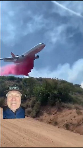 DC-10 Air Tanker Drop: Fire Fighter Perspective!