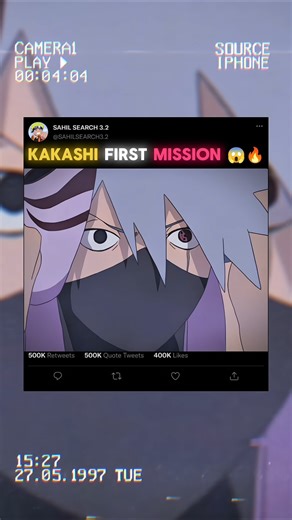 KAKASHI FIRST MISSION 😱☠️#youtubeshorts
