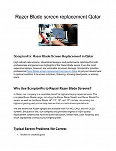 Razer Blade screen replacement Qatar - SlideServe