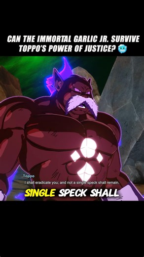 Can the Immortal Garlic Jr. Survive Toppo’s Power of Justice? 🤯 #crashout #garlic #sparkingzero #dbz