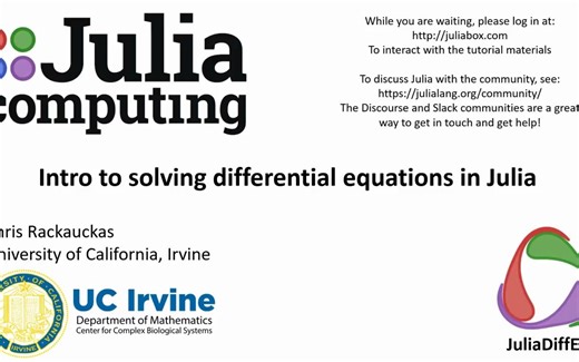 Intro to solving differential equations in Julia （Julia解常微分方程）
