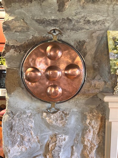 Cacerola francesa vintage de cobre para caracoles – Cacerola de 5 cavidades para caracoles, cobre revestido de estaño con asas de latón, decoración de cocina francesa - Etsy México