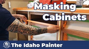 How to mask CABINET door face frames before painting. Simple masking tips from The Idaho Painter. | The Idaho Painter