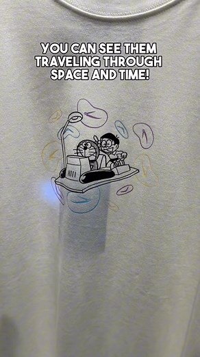 Truly a magical, this #doraemon & #nobita tshirt transforms into time traveling space & time! With #uvlight like sunlight! #japan #japanfinds #anime | adrianwidjy