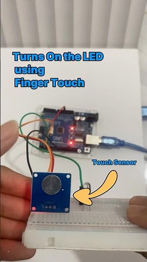 Turns On the LED using Finger Touch #arduino #arduinoproject #arduinoideas #shortvideo #shortsvideo