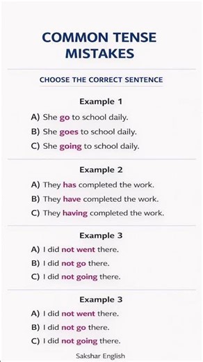 Common English tense mistakes #dailyenglish #englishlanguage #easyenglisheveryday #shorts