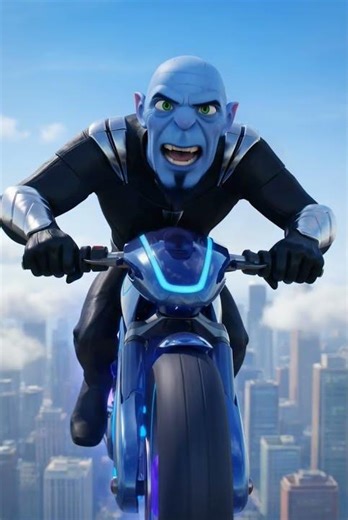 megamind riding alien bike #shorts #megamind #animation #cartoon