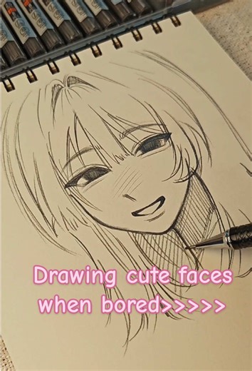 Whats next ?#tutorial #facedrawing🤦🏻‍♀️Beginning artist // Drawing cute faces when bored heals me (⁠.⁠ ⁠❛⁠ ⁠ᴗ⁠ ⁠❛⁠.⁠) follow please 💌🤍#sketch #facetutorial #drawingtutorial face drawing tutorial :)