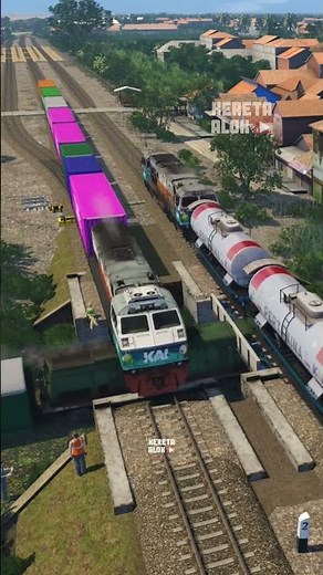 Train Crossing Damaged Bridge Saved #train #railway #automobile