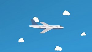 Plane flying animated hd video