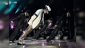 Michael Jackson performs gravity-defying 45 degree forward tilt during Smooth Criminal