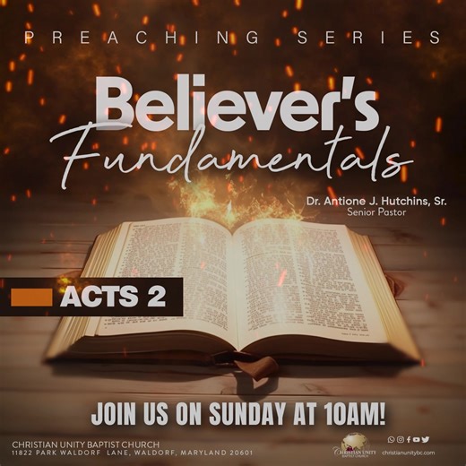 13 reactions | We invite you to join us on Sunday at 10am! Series: Believer's Fundamental | Christian Unity Baptist Church | Facebook