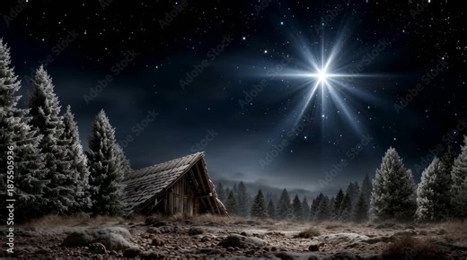 Animated Nativity Scene with Star of Bethlehem Loop