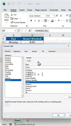 Fix Excel Time Sums Instantly ⏰ #exceltips #excel