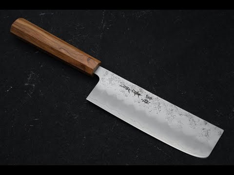 堺孝行 銀三鋼 菜切 16.5cm 一體柄