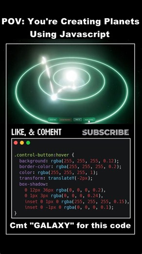 Interactive 3D Galaxy animation Part 2 #coding #webdesign #space #javascript #developer #shorts