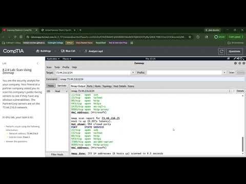 Security | 8.2.8 Lab: Scan Using Zenmap Walkthrough | TestOut | CompTIA Network+