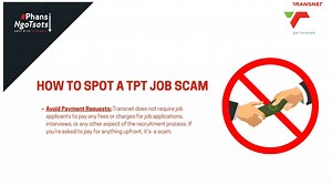 At Transnet Port Terminals, we will never ask you to pay money for job applications, interviews, or any part of the recruitment process. If someone demands payment upfront, it’s a scam. Always apply through our official careers portal: www.transnet.net/Careers #PhansiNgoTsotsi #JobScamAwareness | Transnet Port Terminals