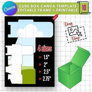 Editable Cube Box Canva Template: DIY Gift Packaging (digital Download) - Etsy