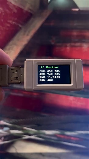 USB device for monitoring computer temperature (Waveshare ESP32-S3-GEEK) | Frame & Flow