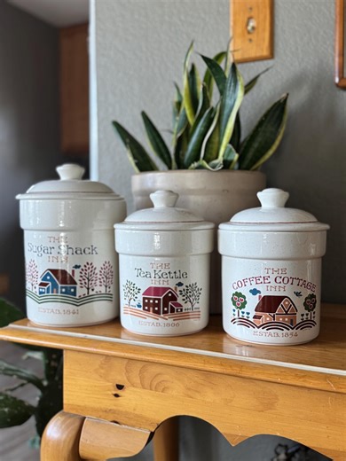 Set of Three Ceramic Storage Jars “the Inn” Collection 1984 - Etsy