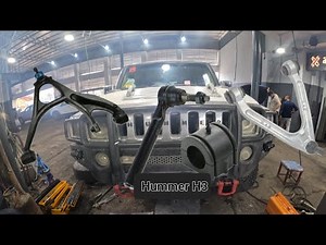 replacing upper and lower control arm . tie rod end . sway bar bushing hummer h3 #suspensionsystem