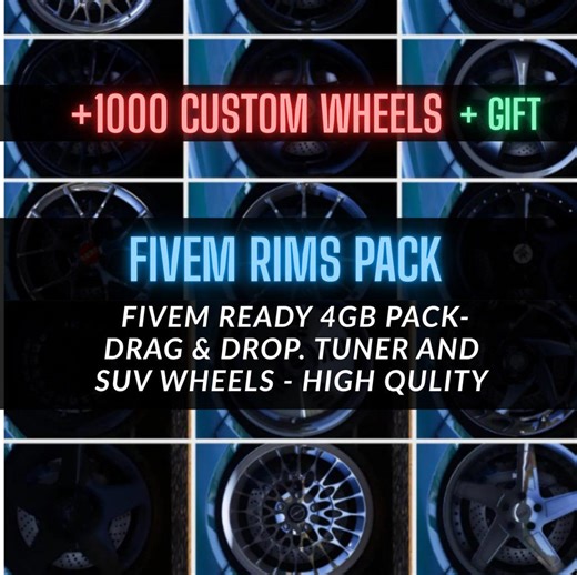 1,000+ Fivem Rims | Premium Custom Wheel Pack | 4GB Download | Sport, Tuner, Muscle, SUV | Instant Install | Fivem Compatible - Etsy