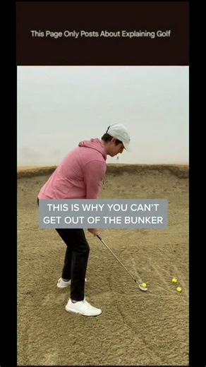 Explaining Golf on Instagram: "Be honest — bunker shots make you nervous, don’t they? 😅 You step into the sand, heart racing, just hoping to get the ball out… not thin it over the green or leave it buried right where it started. Here’s the truth: most golfers struggle in bunkers because they try to hit the ball — when you should actually be hitting the sand. Crazy, right? But that’s the whole secret. You’re not lifting the ball out… you’re splashing it out. Like throwing a shovel of sand onto t