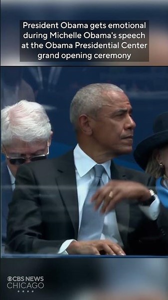 Michelle Obama's speech at Obama Presidential Center opening makes Barack emotional