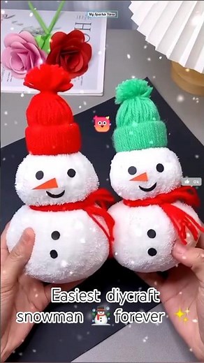 Easy😁DIY Snowman ☃️ with hanky #diycrafts#snowman#newcraftidea#snowflakes#craftart#handkarchiefcraft