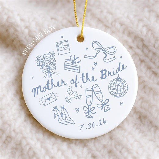Whimsical Mother of the Bride Ornament, Blue Coquette Gift From Daughter, Wedding Keepsake for Mom, MOB Gifts - Etsy