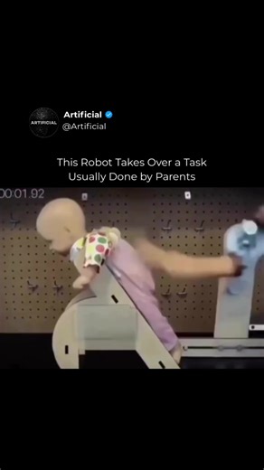 This robot is built to replicate the gentle burping motions caregivers use with babies. By repeating the same movements consistently, it lets researchers compare different techniques in a controlled way and measure safety and effectiveness. The goal is not to replace parents, but to turn a common, hands-on practice into something that can be tested with real data instead of trial and error. #ai #artificialintelligence #technology #robots #robot