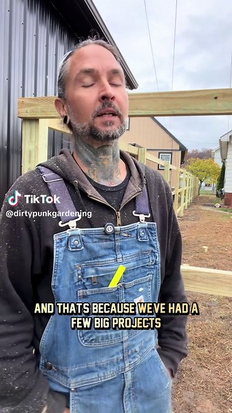 I’m still here, but I’m spending all my time trying to get some projects wrapped up before winter. #garden #gardening #fence #gardentok