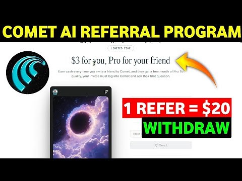 Comet Refer and Earn✅️| How to Withdraw in Comet | how to refer and earn in comet browser | comet ai