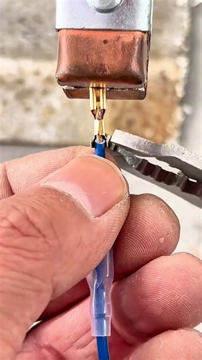 Crimping Process or Cable Connection Using Terminals and Crimp Pliers #shorts