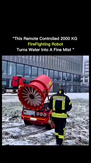 The Path Power on Instagram: "This Remote-Controlled 2000 KG Firefighting Robot Is a Game ChangerBuilt for extreme danger, this massive robot tackles fires where humans can't safely go. Weighing nearly 2000 kilograms, it's remotely operated and designed to withstand intense heat, smoke, and explosions. Instead of blasting water, it converts it into a fine mist, which cools flames faster, reduces water damage, and smothers fire more efficiently by cutting off oxygen. This technology protects fire